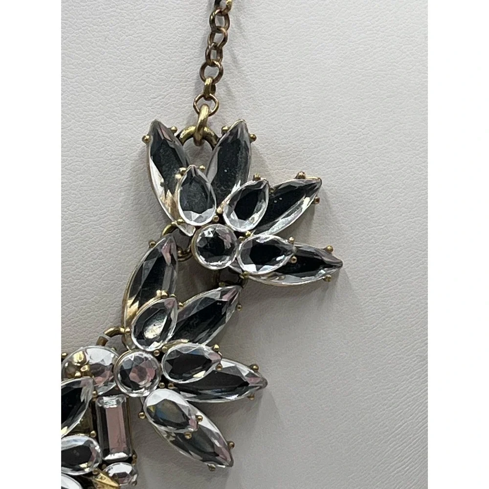 J. Crew Glass Sunburst Mirror‎ Floral Stacked Statement Necklace
